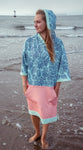 Coral / Aqua Poncho