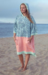 Coral / Aqua Poncho